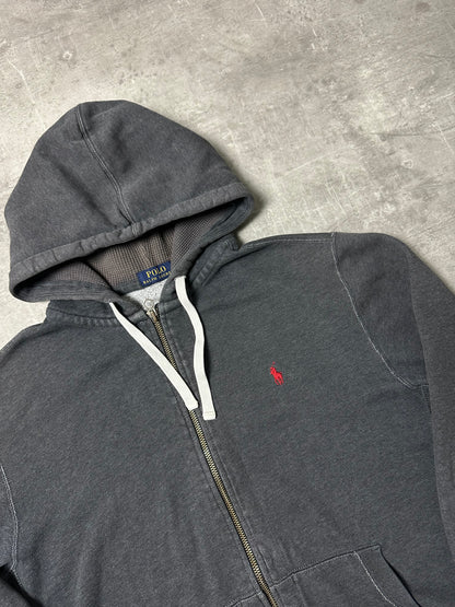 GREY POLO RALPH LAUREN ZIP HOODIE - L/XL