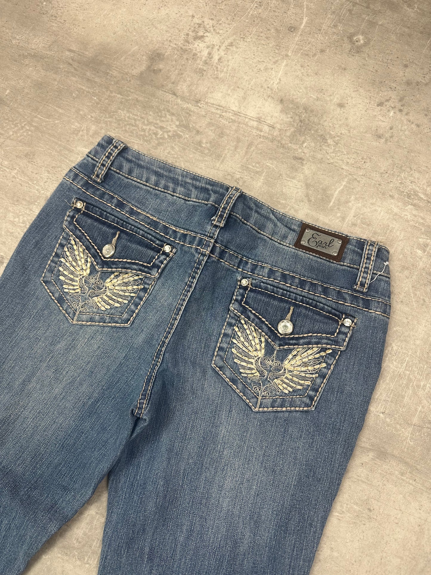 BLUE VINTAGE Y2K MISS ME STYLE BOOTCUT DENIM - 2000s - S