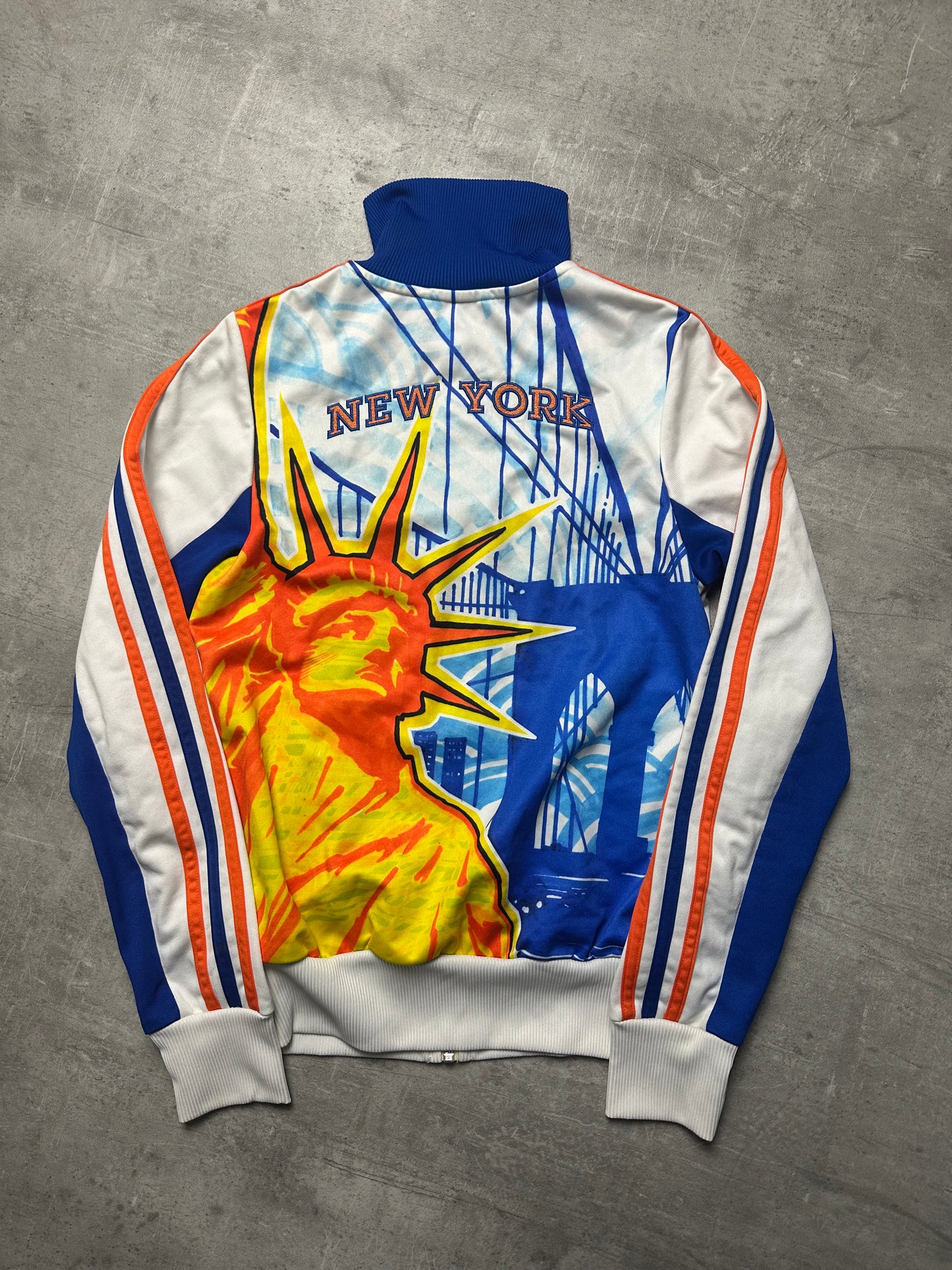 WHITE/BLUE VINTAGE ADIDAS NEW YORK TRACKJACKET RARE (W) - 2000s - XS/S