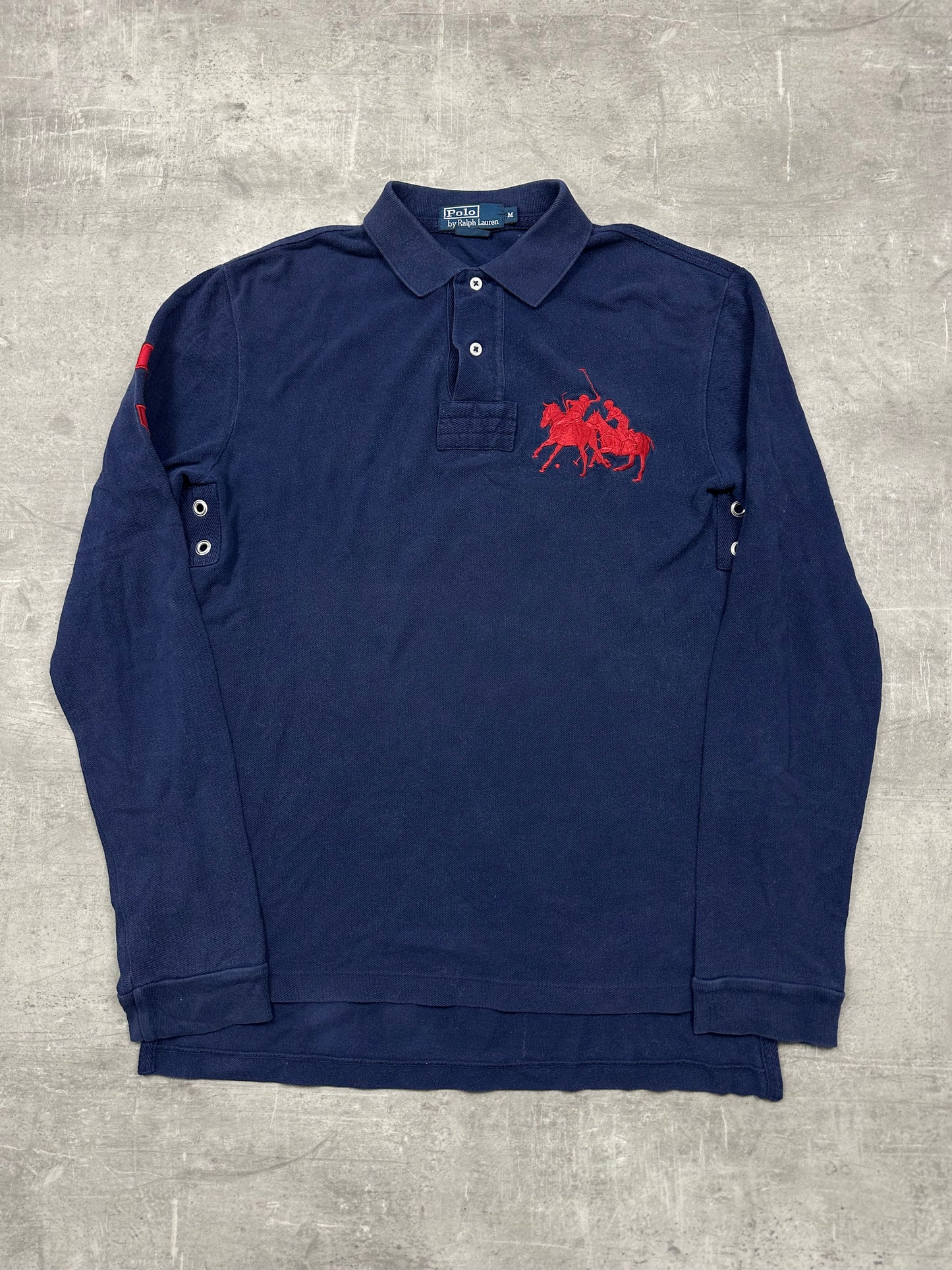 NAVY/RED POLO RALPH LAUREN PONY CLUB LONGSLEEVE - M/L