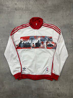 WHITE/RED VINTAGE ADIDAS FIREBIRD CHICAGO TRACK JACKET RARE - 2000s S/M