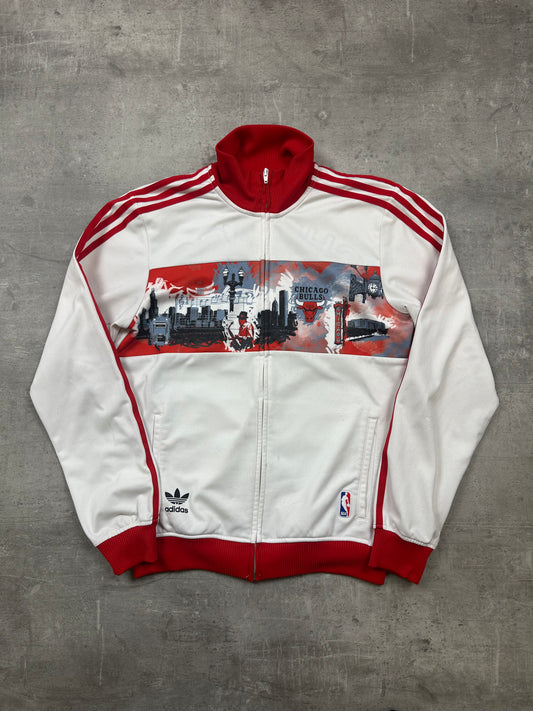 WHITE/RED VINTAGE ADIDAS FIREBIRD CHICAGO TRACKJACKET RARE - 2000s S/M