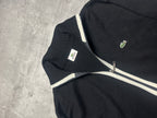 BLACK/WHITE LACOSTE ZIP KNIT SWEATSHIRT - M
