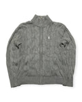 GREY POLO RALPH LAUREN CABLE ZIP KNIT (W)
