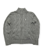 GREY POLO RALPH LAUREN CABLE ZIP KNIT (W)