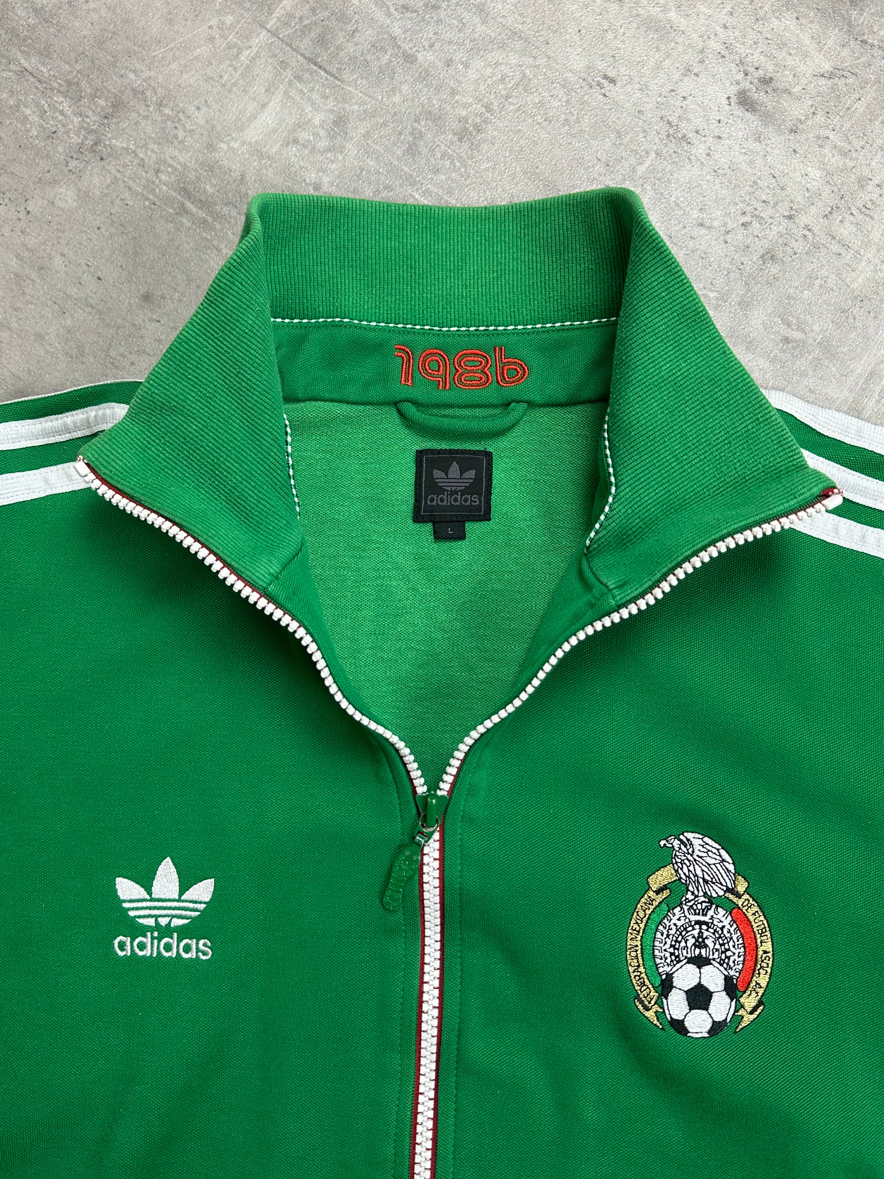 GREEN/WHITE VINTAGE ADIDAS MEXIKO TRACK JACKET VERY RARE - 2000s - M/L