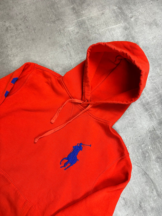 ORANGE POLO RALPH LAUREN BIG PONY HOODIE - S/M