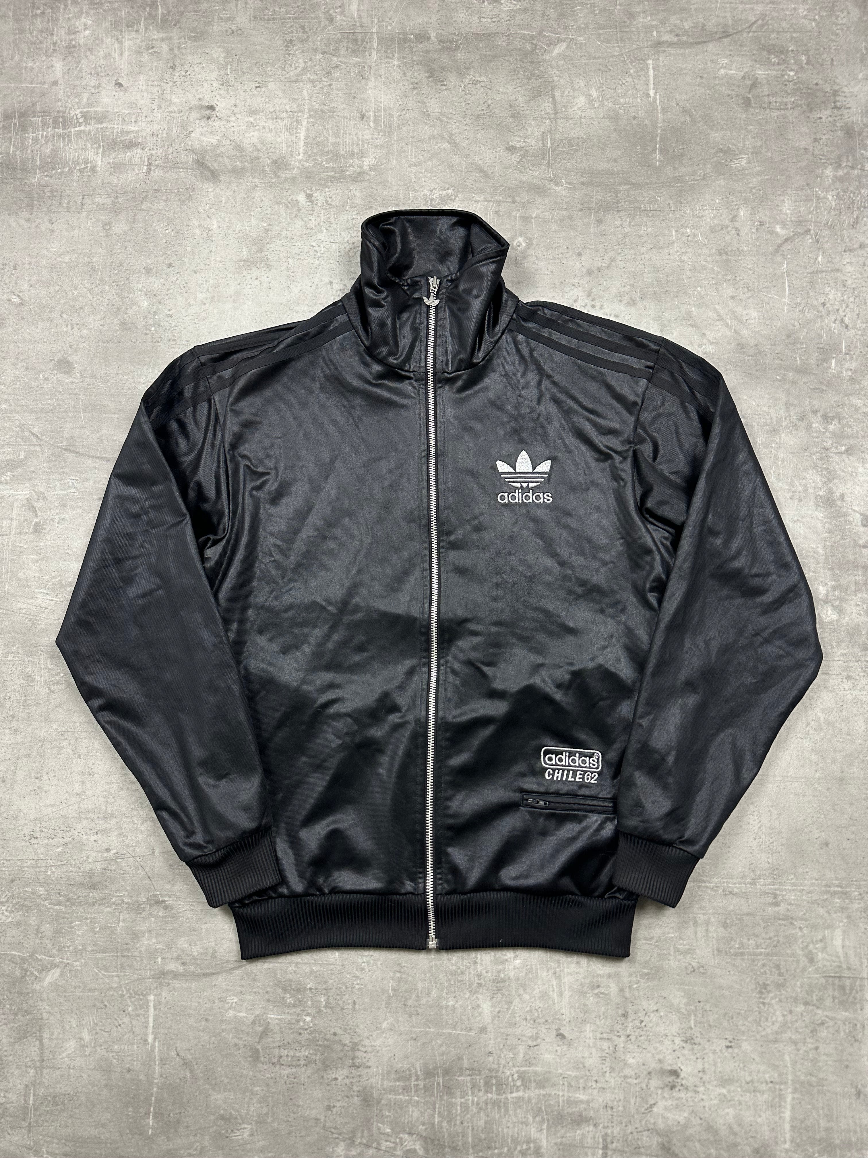BLACK VINTAGE ADIDAS CHILE62 TRACK JACKET - 2000s - S/M