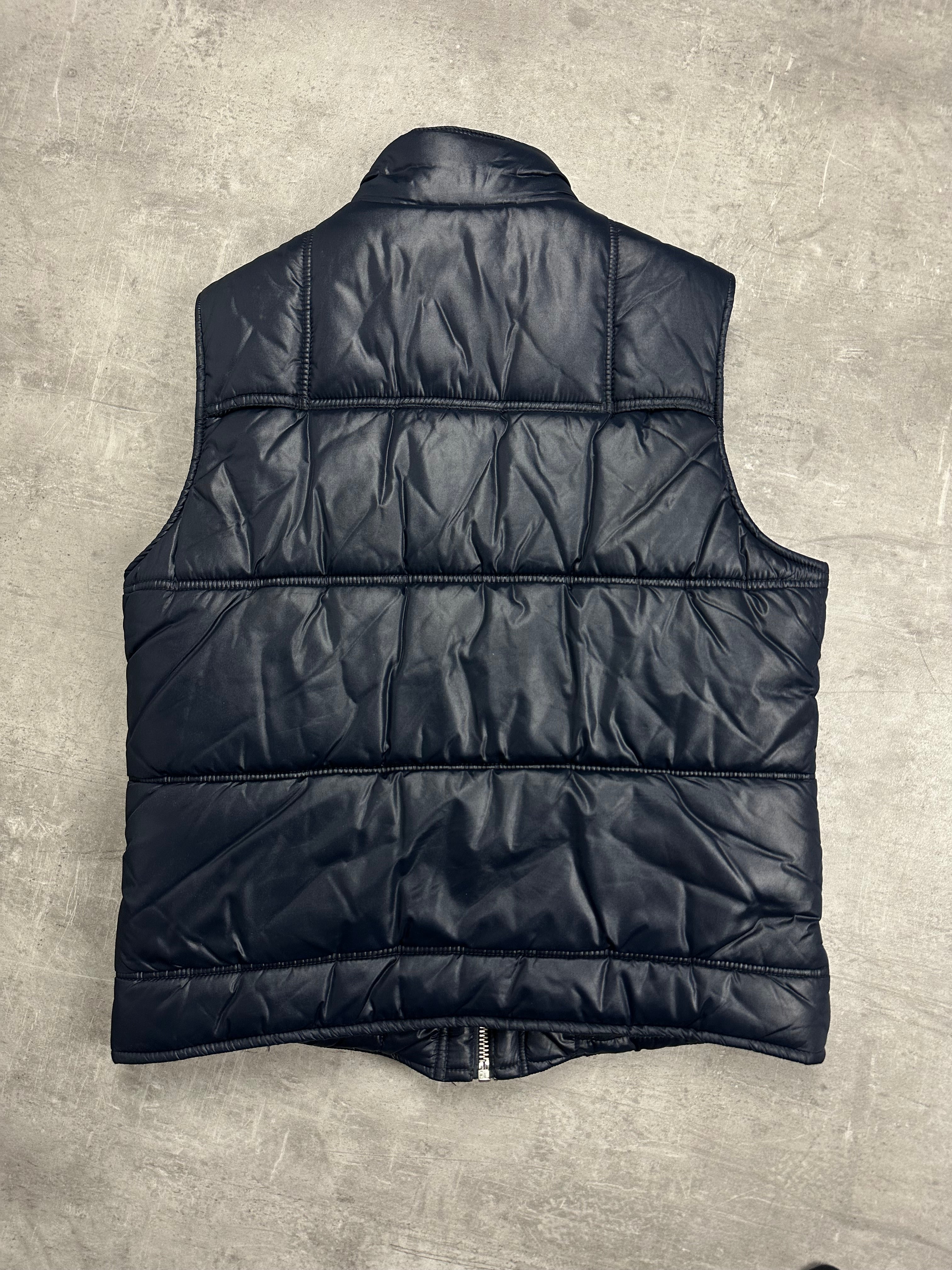 NAVY SHINY VINTAGE G-STAR RAW PUFFER VEST - 2000s - M/L