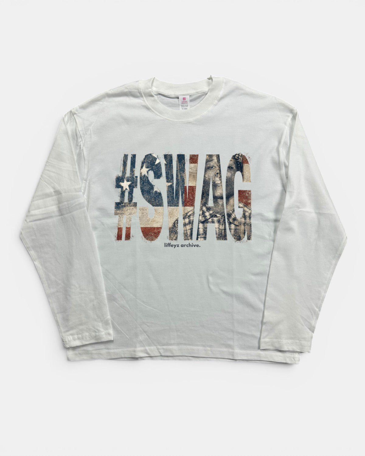 WHITE ASAP ROCKY SWAG GRAPHIC LONGSLEEVE