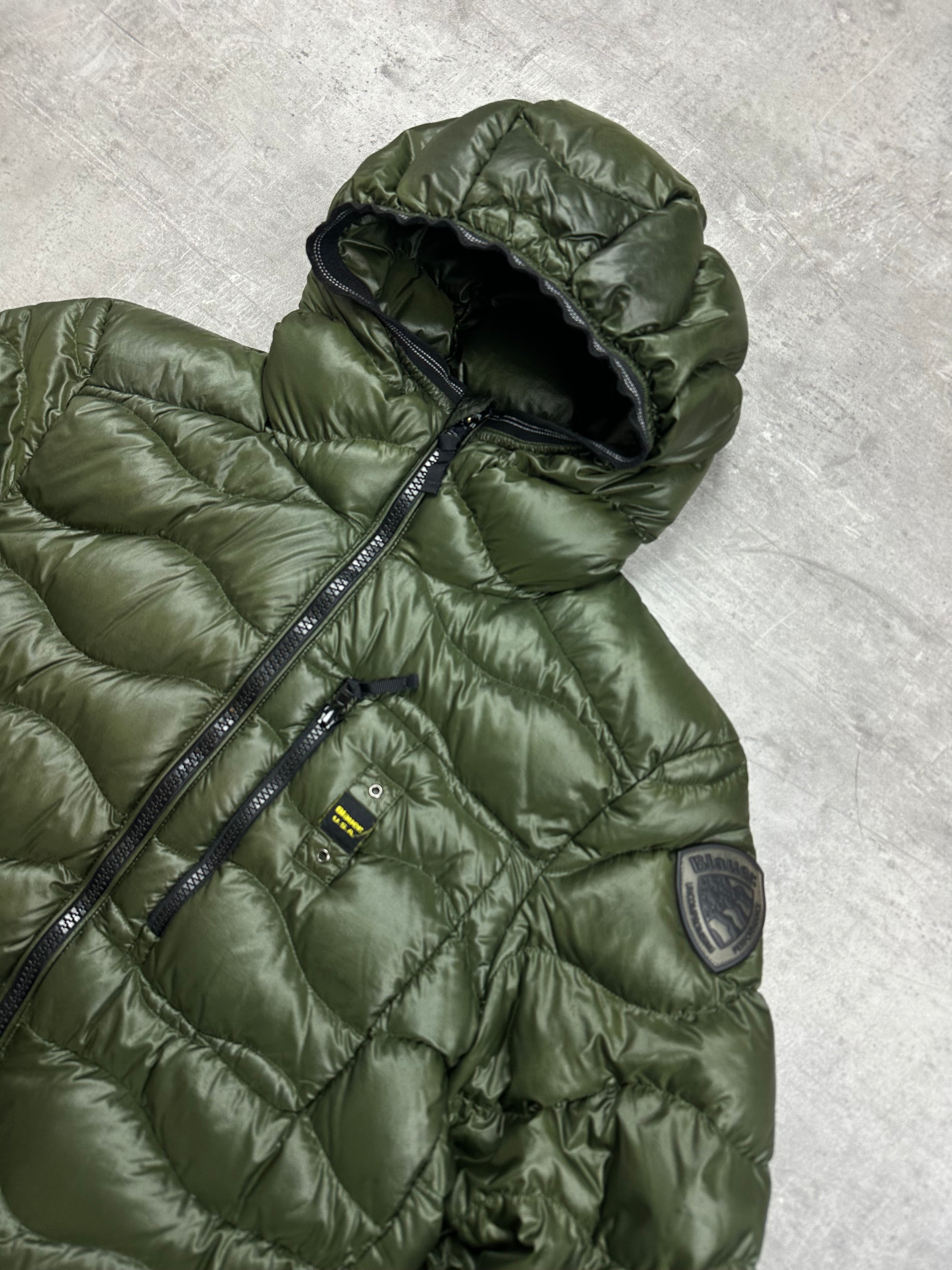 OLIVE BLUE USA DOWN PUFFER JACKET - L