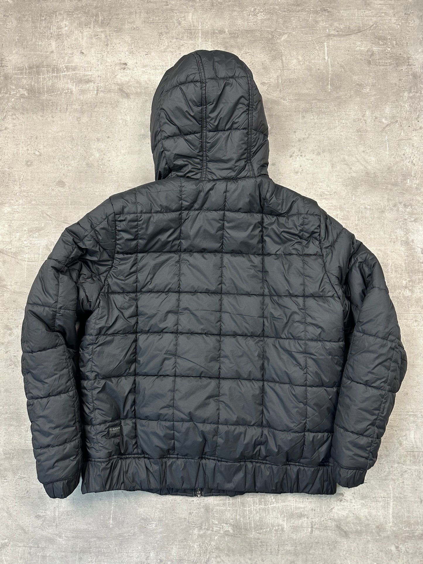 BLACK/GREY VINTAGE G-STAR DOWN PUFFER JACKET - 2000s - L/XL