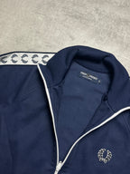 NAVY/WHITE FRED PERRY SPORTSWEAR TRACK JACKET - S/M