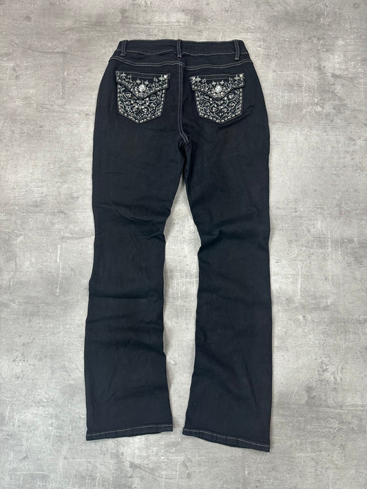 BLACK VINTAGE Y2K MISS ME STYLE BOOTCUT DENIM - 2000s - S
