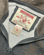GREY VINTAGE TRUE RELIGION EMBROIDERY USA ZIP HOODIE RARE (W)