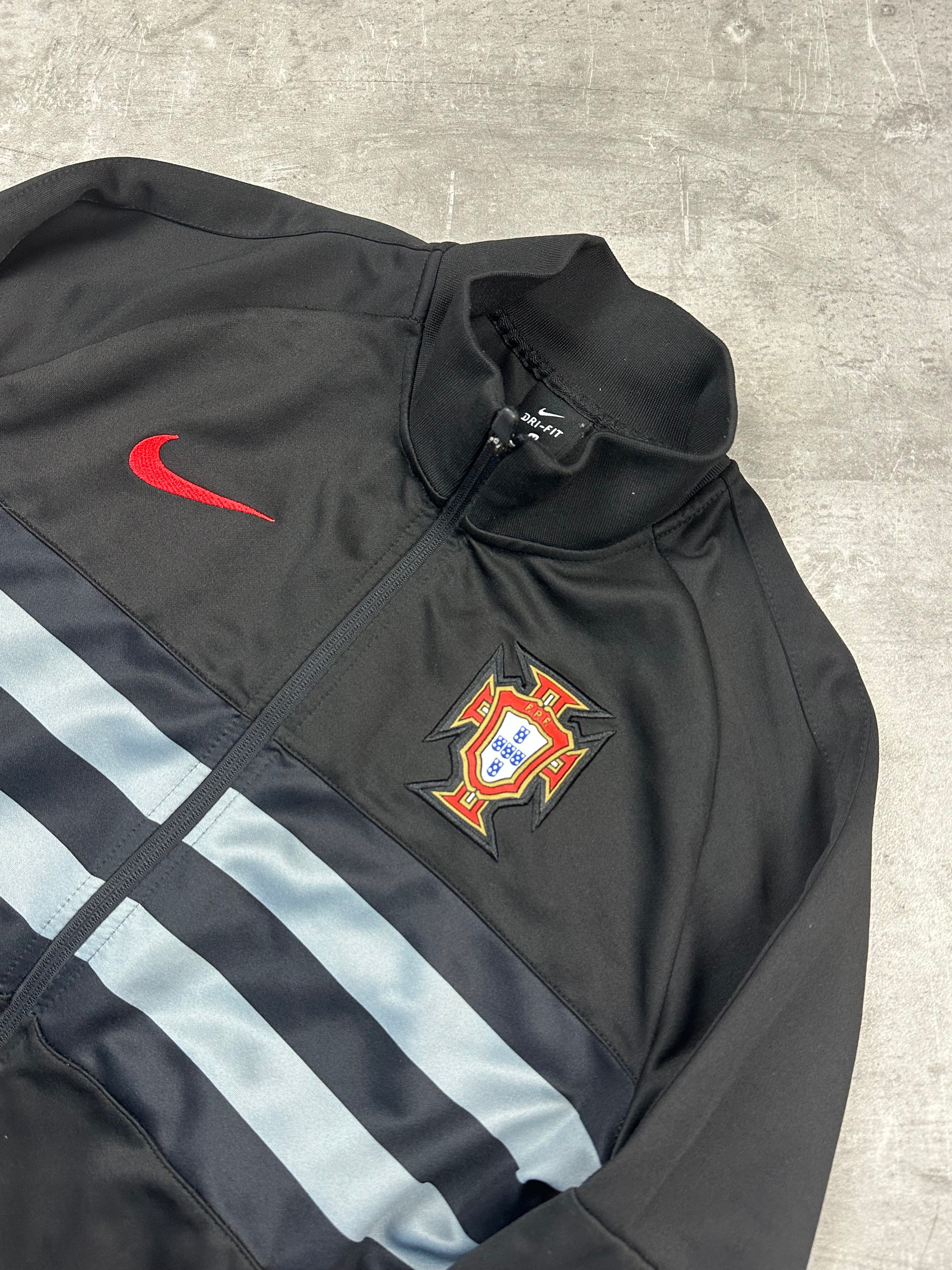 BLACK/RED VINTAGE NIKE RETRO PORTUGAL TRACK JACKET - 2000s - M/L