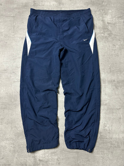 BLUE/WHITE VINTAGE NIKE BAGGY TRACKPANTS - 2000s - M/L