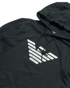 BLACK ARMANI BIG LOGO HOODIE