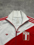 WHITE/RED VINTAGE ADIDAS RETRO FIREBIRD PERU TRACK JACKET VERY RARE - 2000s - M/L