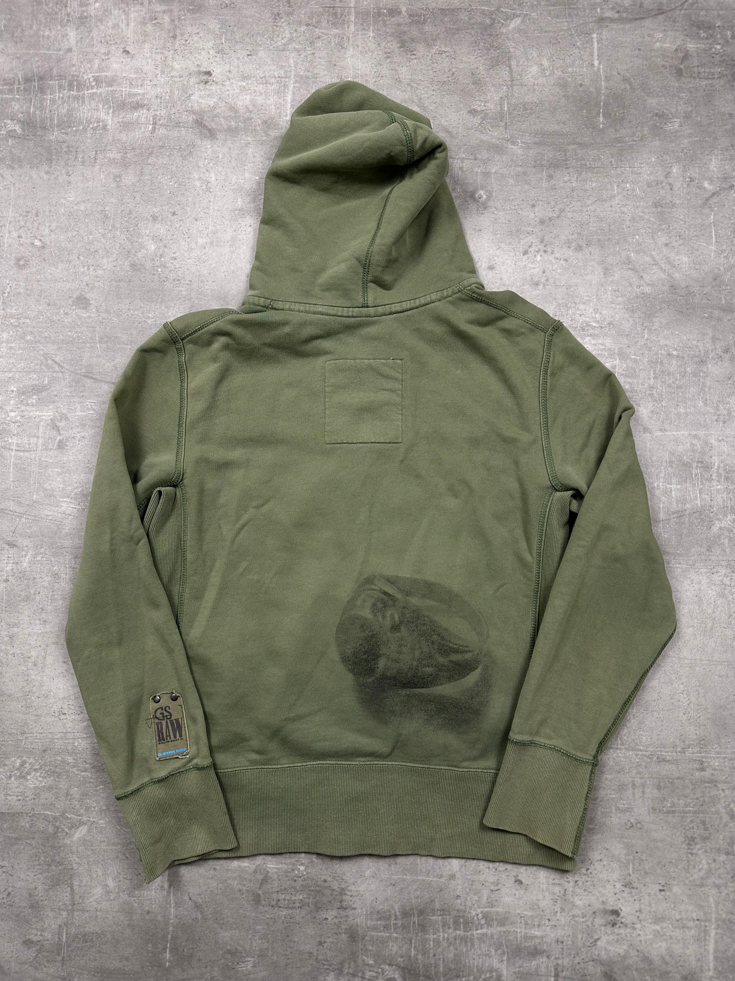 OLIVE VINTAGE G-STAR ZIP HOODIE RARE - 2000s - M/L
