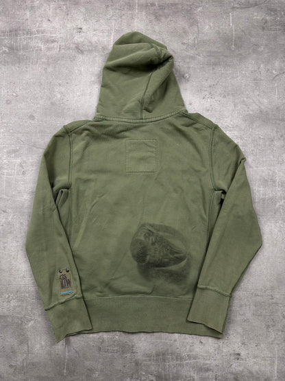 OLIVE VINTAGE G-STAR ZIP HOODIE RARE - 2000s - M/L