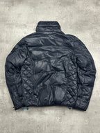 BLACK SHINY VINTAGE DIESEL DOWN PUFFER JACKET - 2000s - L