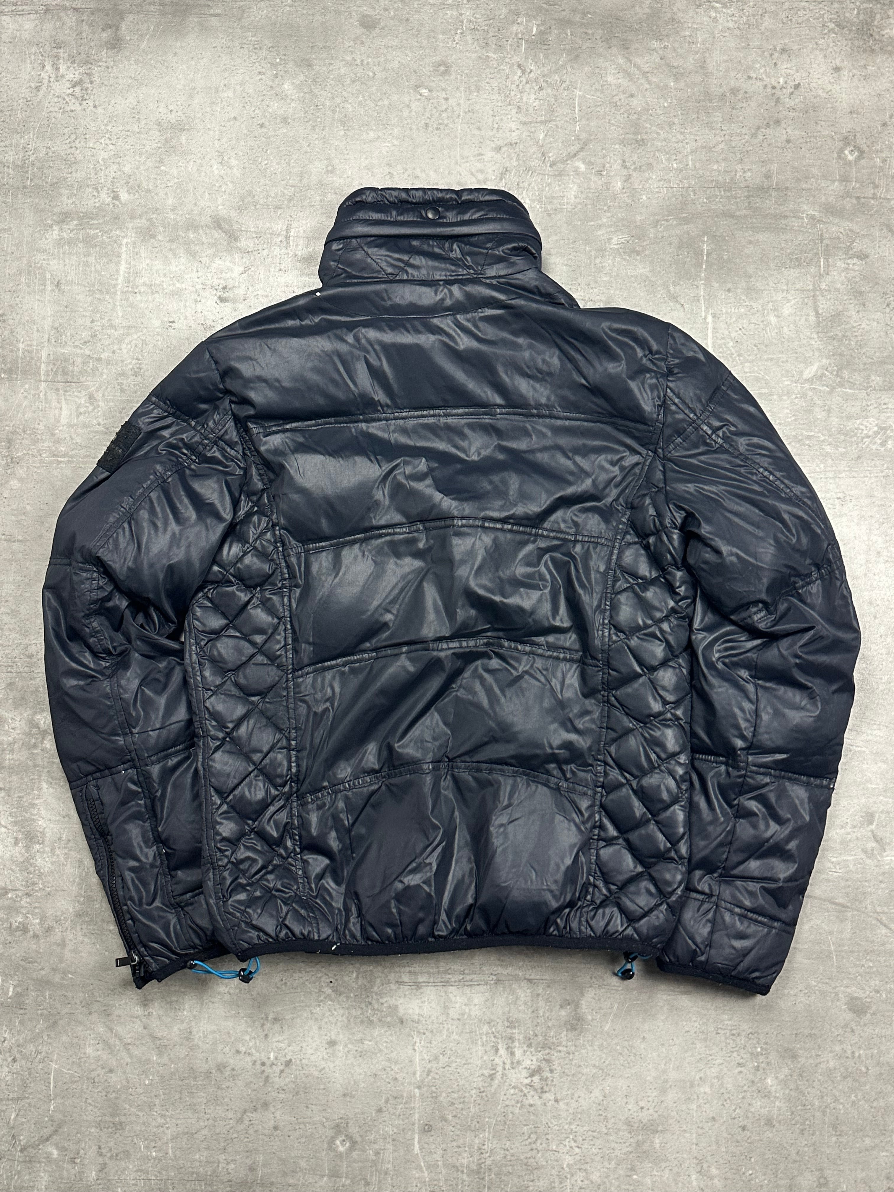 BLACK SHINY VINTAGE DIESEL DOWN PUFFER JACKET - 2000s - L