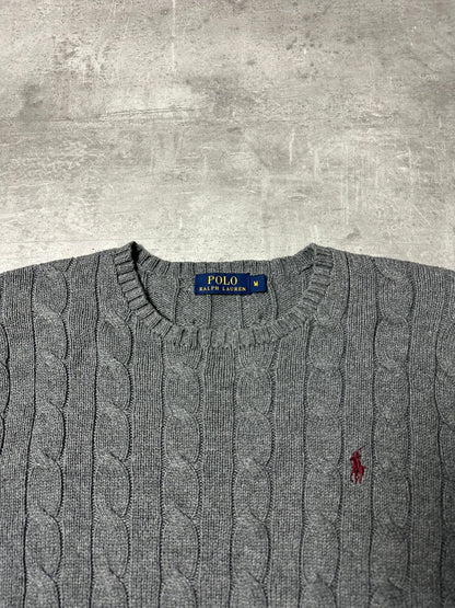 GRED POLO RALPH LAUREN CABLE KNIT PULLOVER - M
