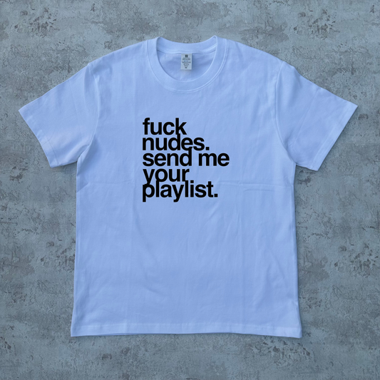 WHITE PLAYLIST VIBES GRAPHIC T-SHIRT