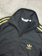 BLACK/GOLD VINTAGE ADIDAS RETRO TRACKJACKET (W) - 2000s - L