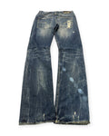 BLUE VINTAGE G-STAR RAW RIPPED STRAIGHT FIT DENIM