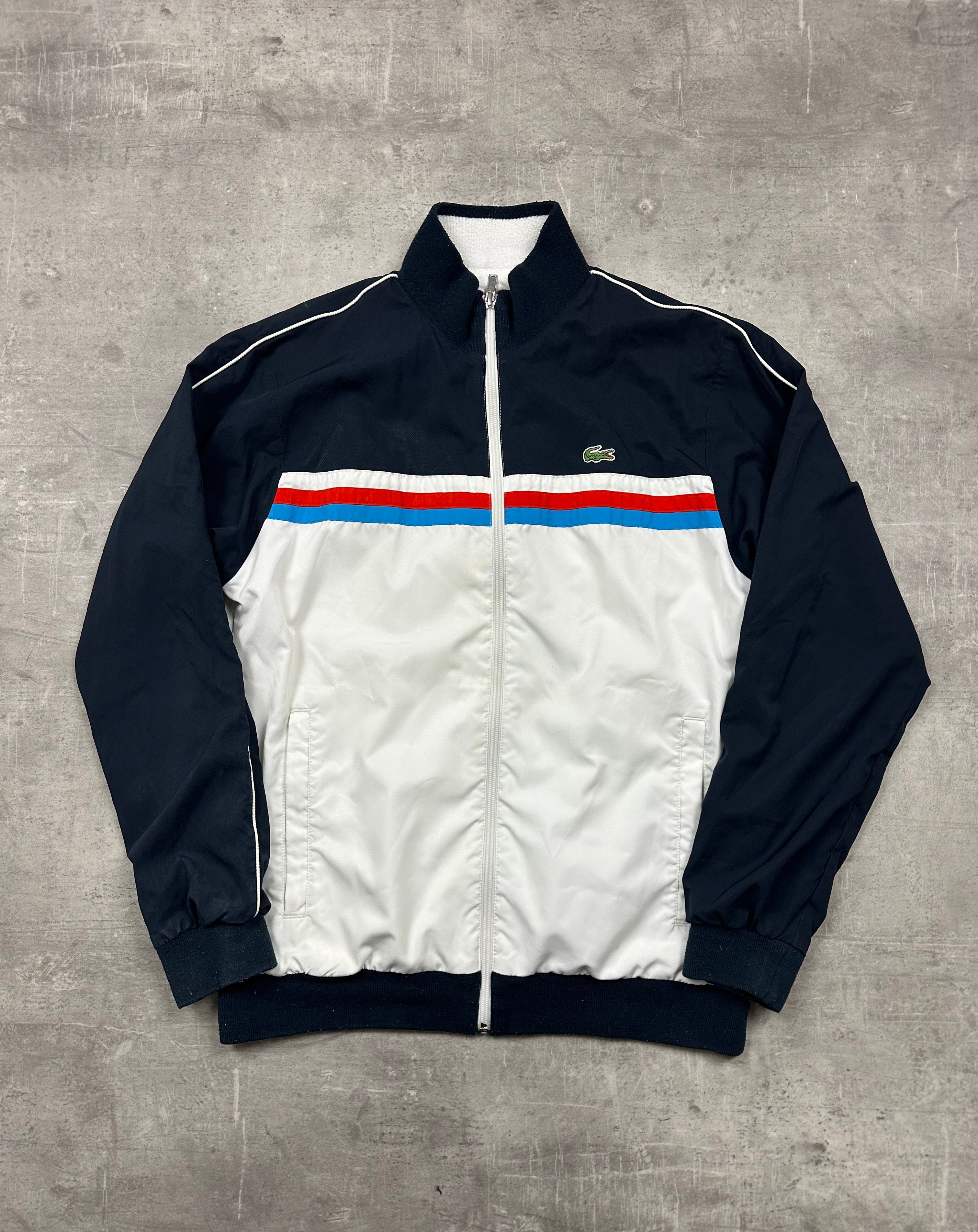 NAVY/WHITE VINTAGE LACOSTE SPORT TRACK JACKET - 2000s - M/L