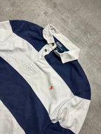 WHITE/BLUE POLO RALPH LAUREN PONY LONGSLEEVE - M