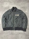 GREY/CREAM VINTAGE G-STAR PUFFER BOMBER JACKET - 2000s - M