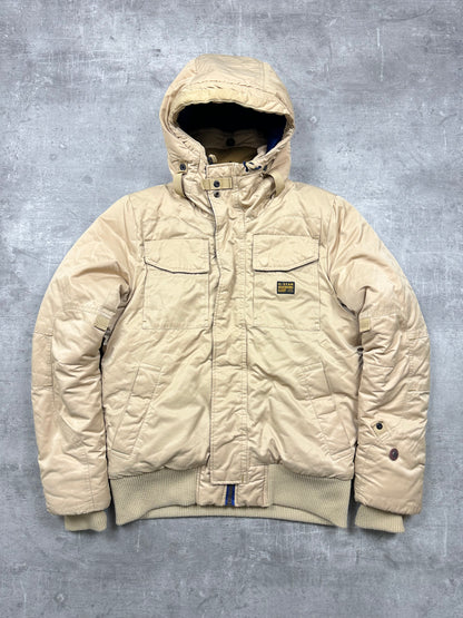 BEIGE VINTAGE G-STAR PUFFER JACKET - 2000s - M/L