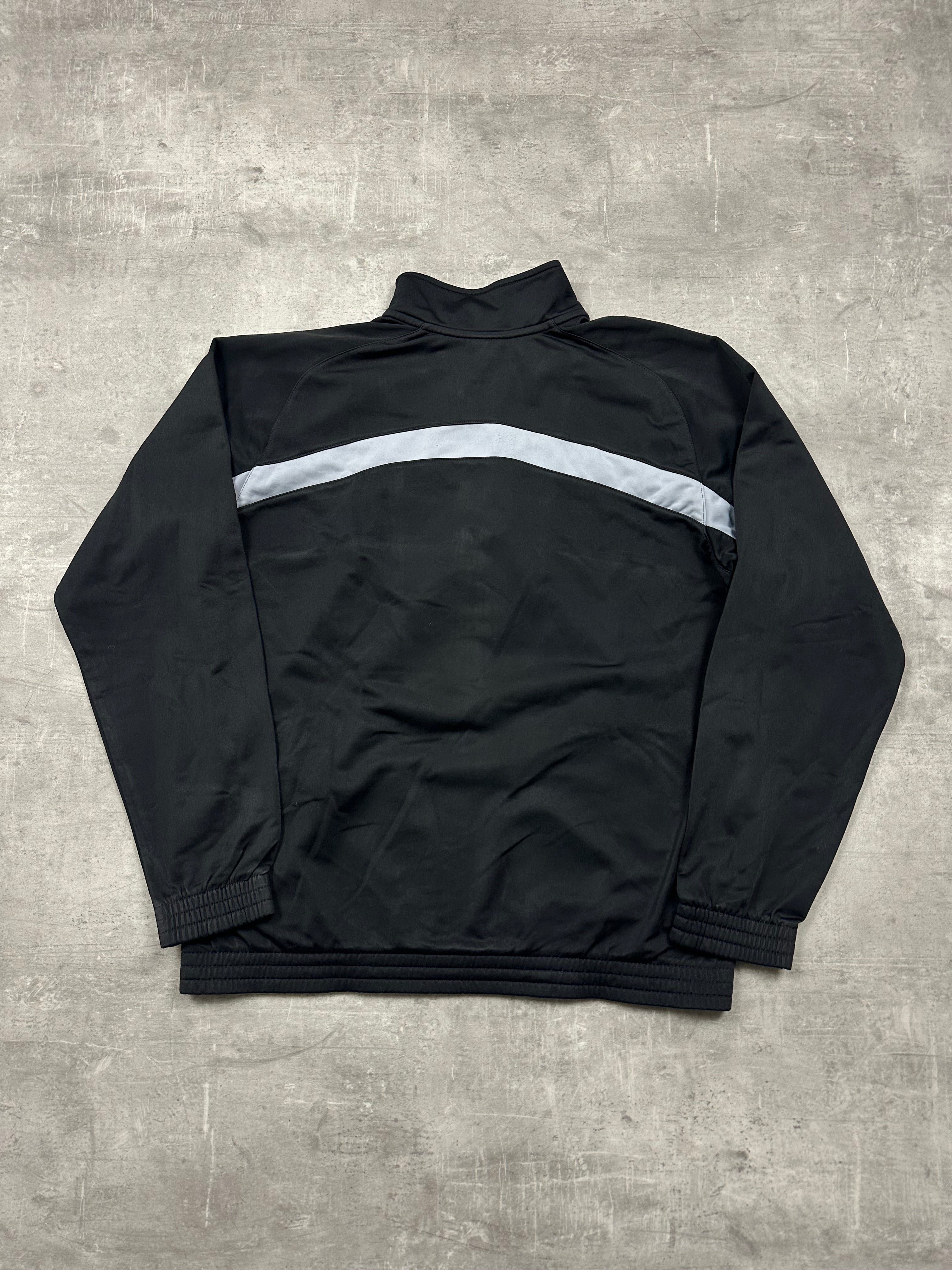 BLACK/GREY VINTAGE NIKE RETRO TRACK JACKET - 2000s - M/L