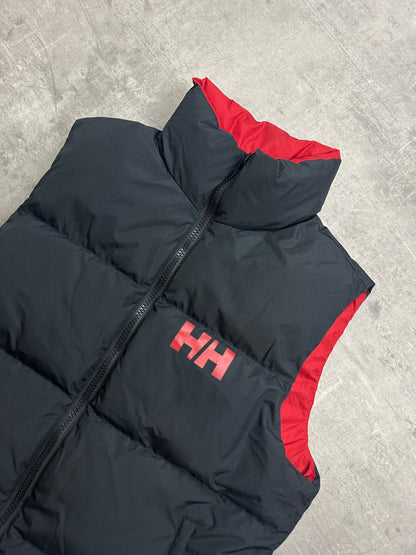 BLACK/RED VINTAGE HELLY HANSEN DOWN PUFFER REVERSIBLE VEST - 2000s - L