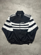 BLACK/WHITE VINTAGE ADIDAS RETRO 90s TRACKJACKET - S/M