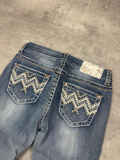 BLUE VINTAGE Y2K MISS ME STYLE BOOTCUT DENIM - 2000s - XS