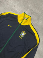 BLACK/YELLOW NIKE BRAZIL TRACK JACKET - 2000s - M/L