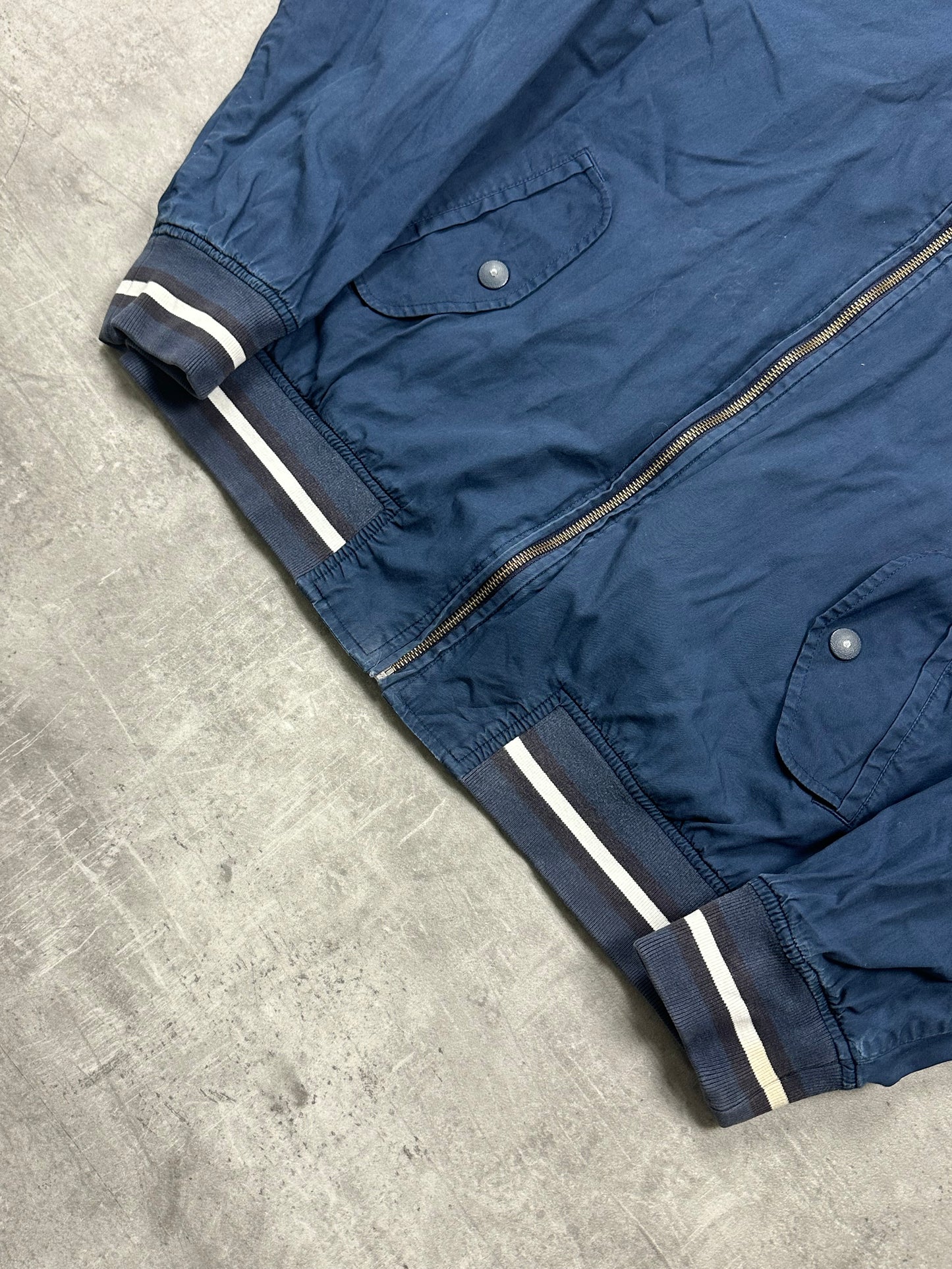 BLUE VINTAGE FRED PERRY BOMBER JACKET - 2000s - M/L