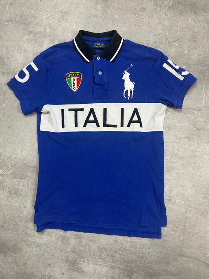 BLUE POLO RALPH LAUREN BIG PONY ITALIA POLOSHIRT - S/M