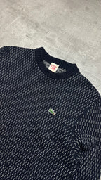NAVY/WHITE LACOSTE KNIT SWEATER - L/XL