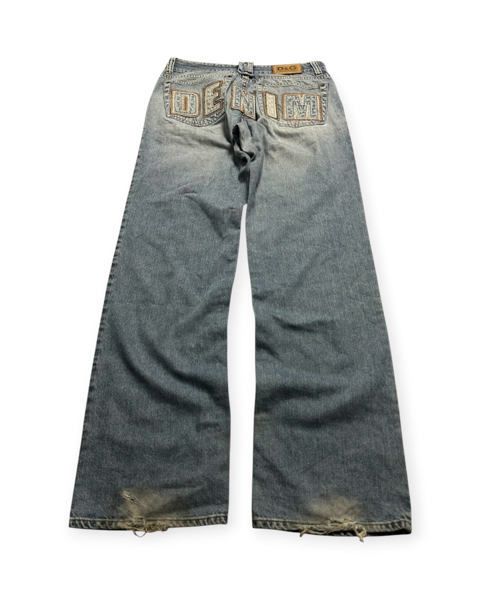 BLUE VINTAGE DOLCE&GABANNA BIG LOGO BAGGY DENIM RARE