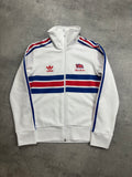 WHITE/RED VINTAGE ADIDAS RETRO GREAT BRITAN TRACKJACKET (W) - 2000s - S/M