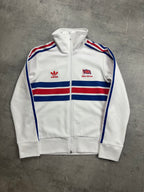 WHITE/RED VINTAGE ADIDAS RETRO GREAT BRITAN TRACKJACKET (W) - 2000s - S/M