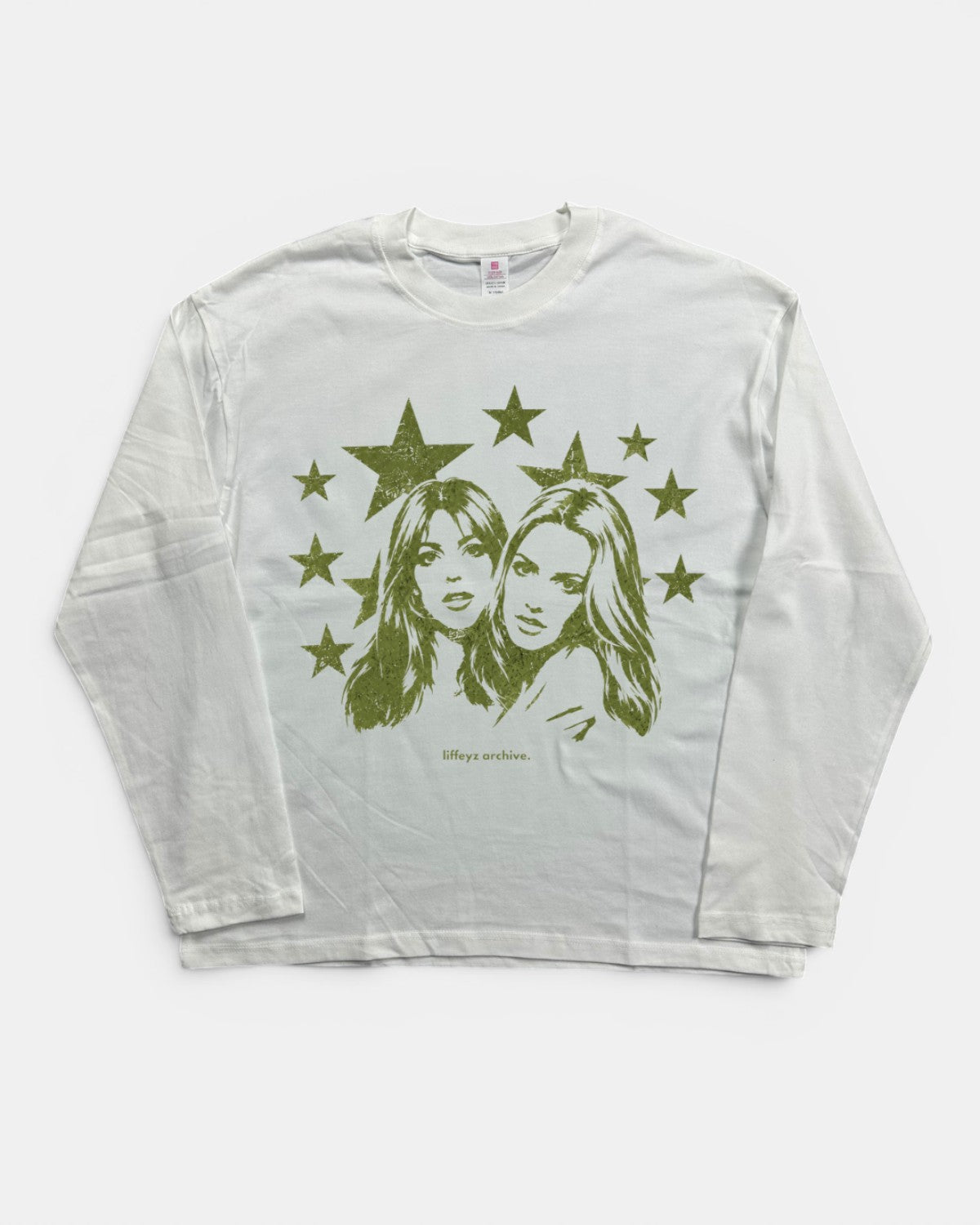 WHITE LIFFEYZ GLAMOUR VIBES GRAPHIC LONGSLEEVE