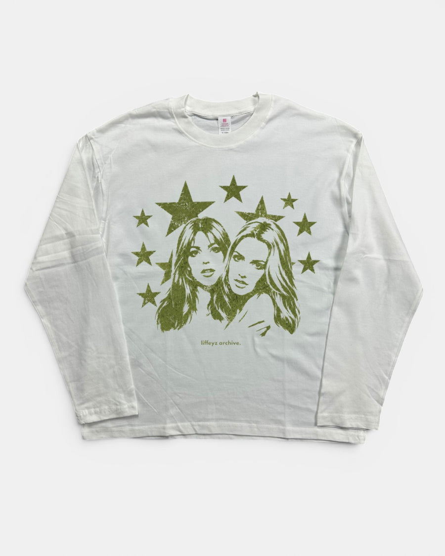 WHITE LIFFEYZ GLAMOUR VIBES GRAPHIC LONGSLEEVE