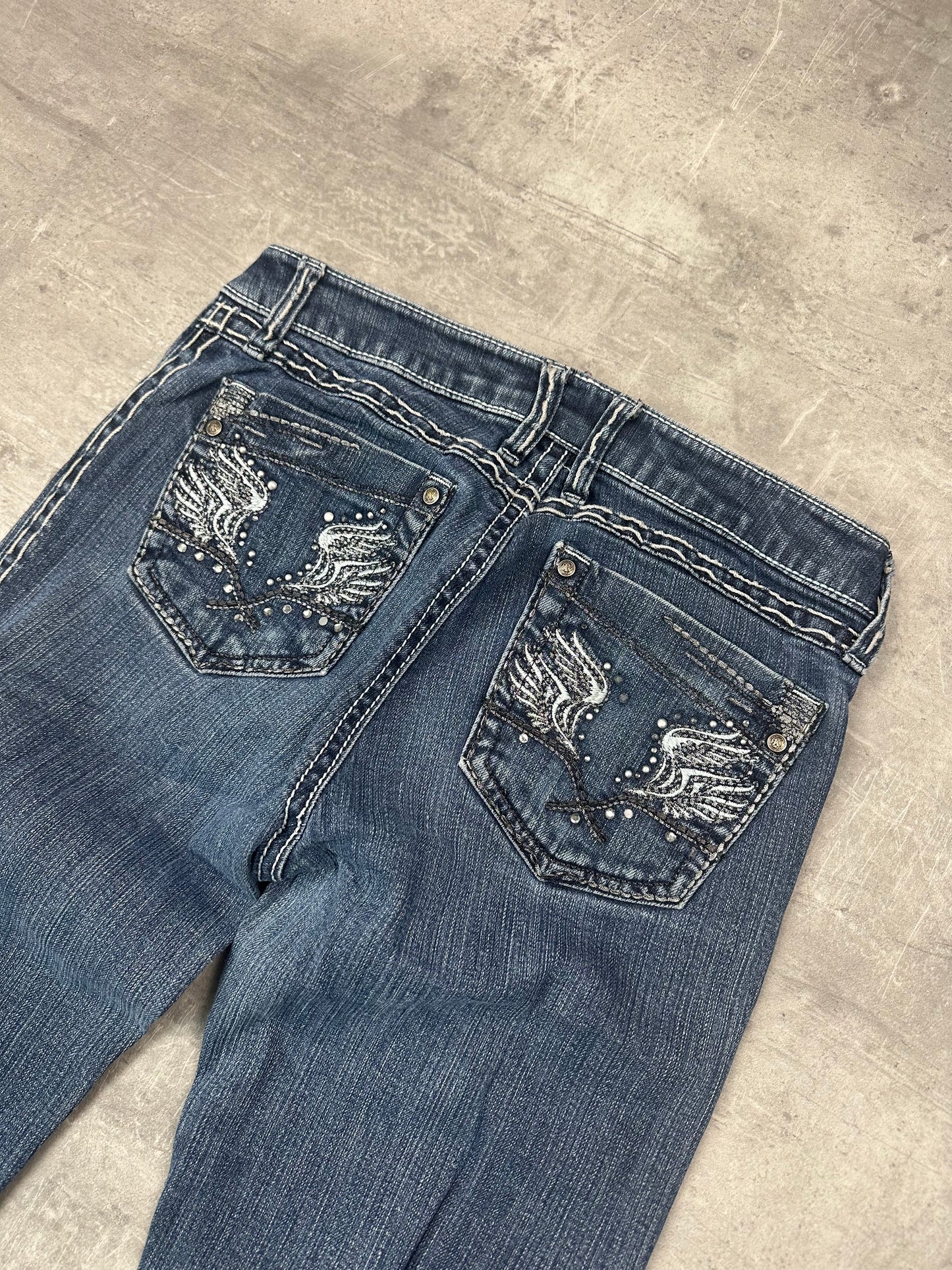 BLUE VINTAGE Y2K MISS ME STYLE BOOTCUT DENIM - 2000s - S