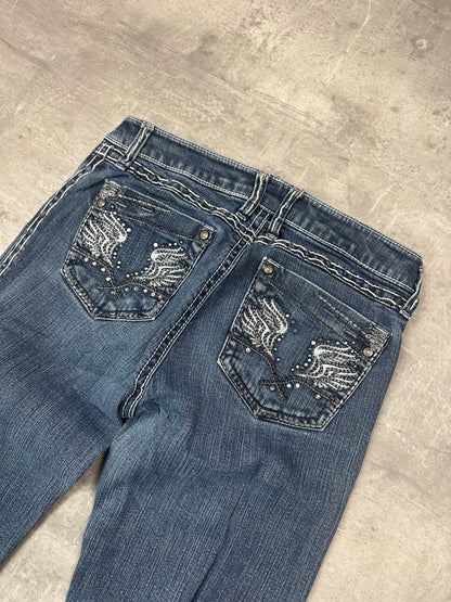 BLUE VINTAGE Y2K MISS ME STYLE BOOTCUT DENIM - 2000s - S